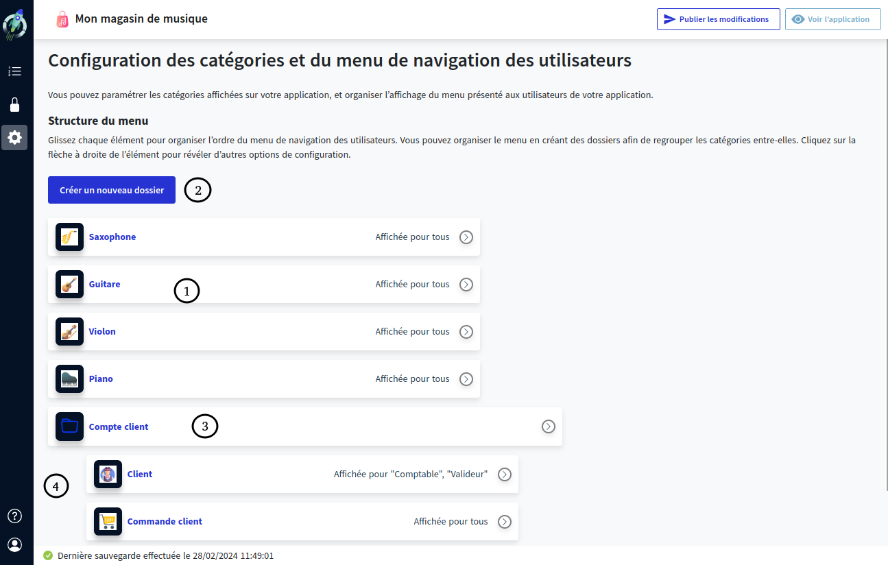 organiser catégorie