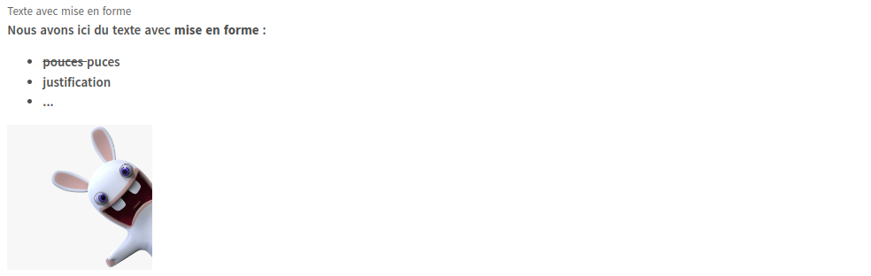 Champ texte riche en lecture