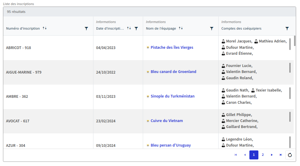 Configuration liste de formulaire