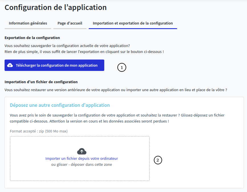 Export et import d’archive 